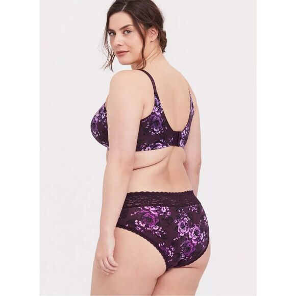 Torrid Curve NWOT Floral 360 Back Smoothing Perfect T-Shirt Bra Purple Size 44DD - Picture 3 of 8